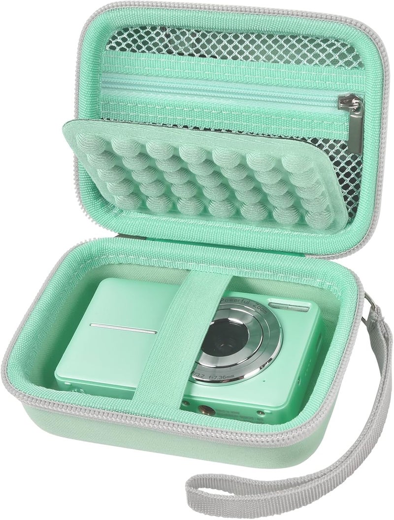 Grapsa Digital Camera Case for CAMKORY/for Kodak Pixpro/for VAHOIALD/for Sony DSCW800 830/ for Canon PowerShot 180 190. Vlogging Cameras Storage Holder for Accessories (Box Only)-Green - Image 1
